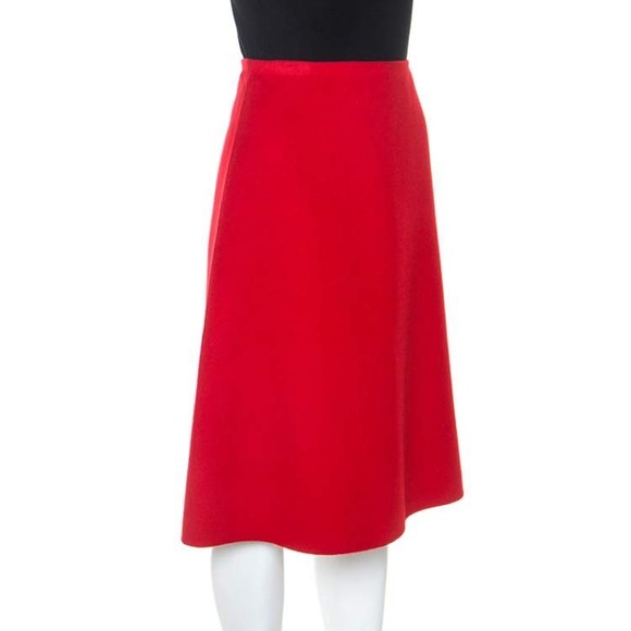 CELINE Laine Wool Skirt in Red - Picture 1 of 5